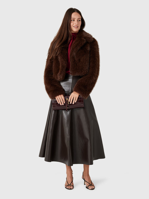 LoveShackFancy Women's Stroma Cropped Faux Fur Jacket - Saint Bernard