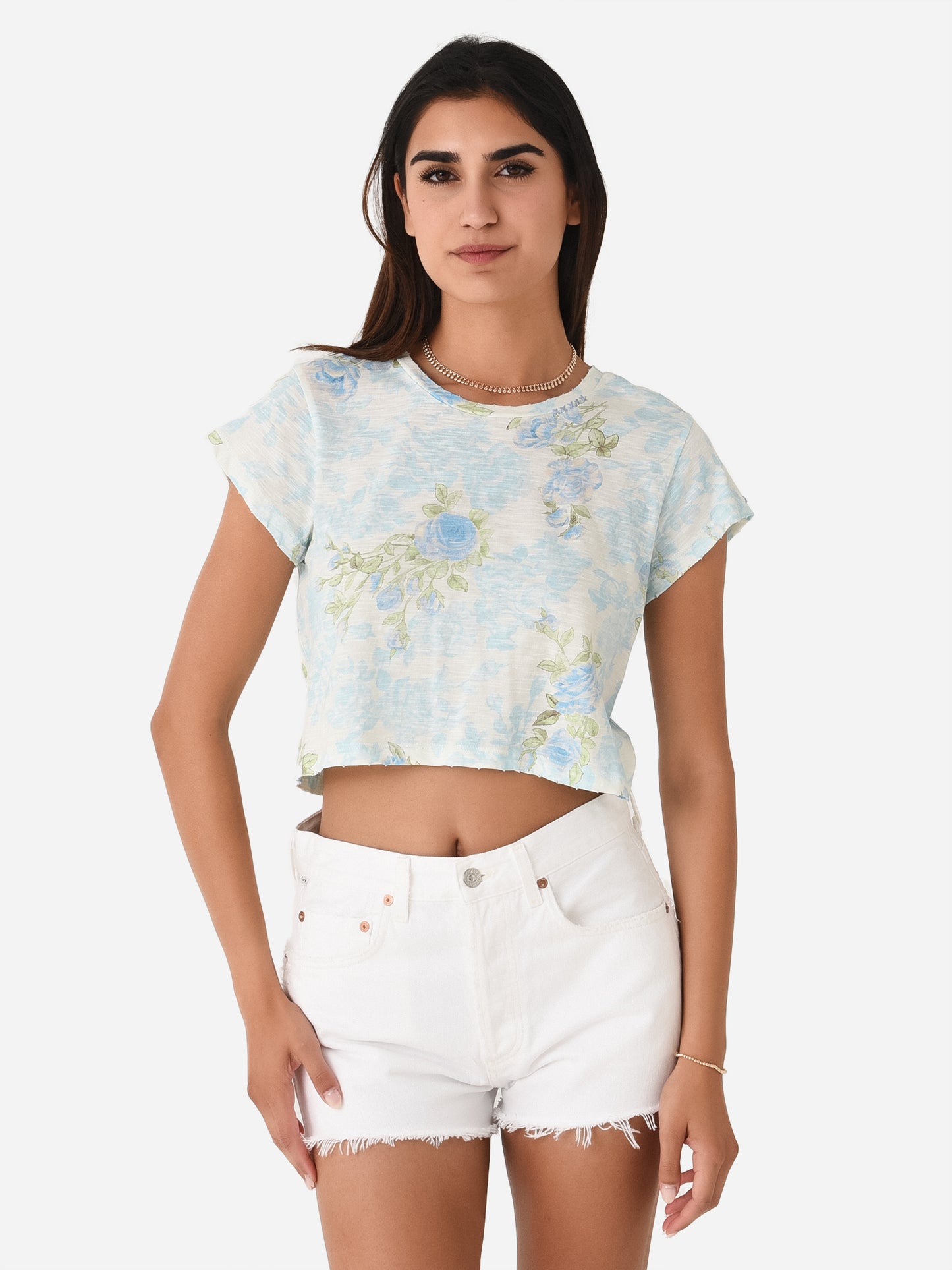 LoveShackFancy Women's Rubin Cropped Tee - Saint Bernard