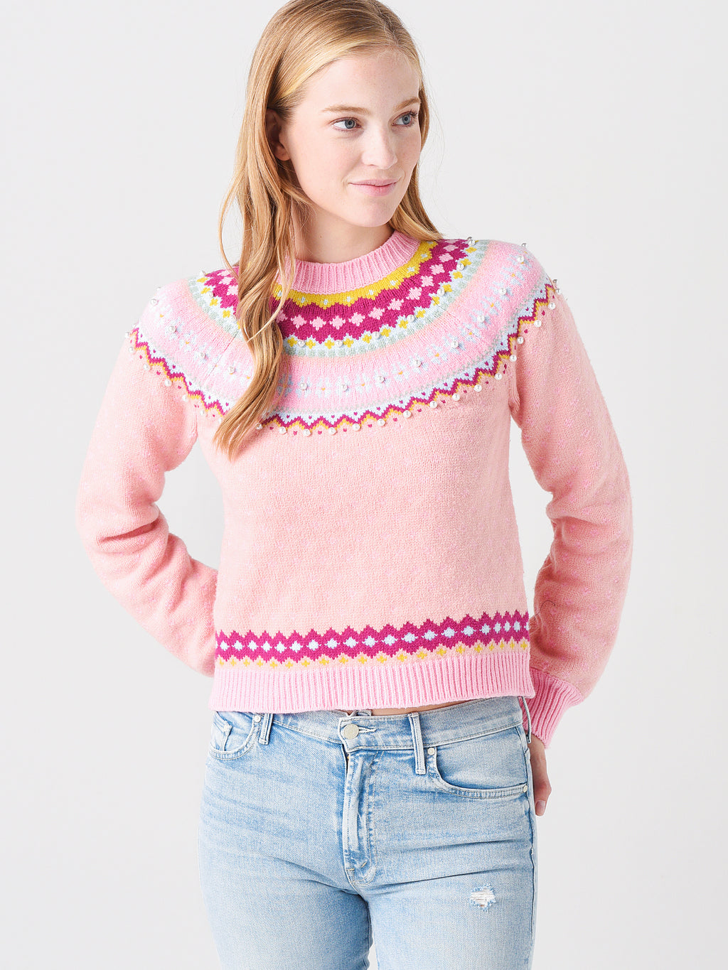 LoveShackFancy Women's Crawley Slim Pullover Sweater - Saint Bernard