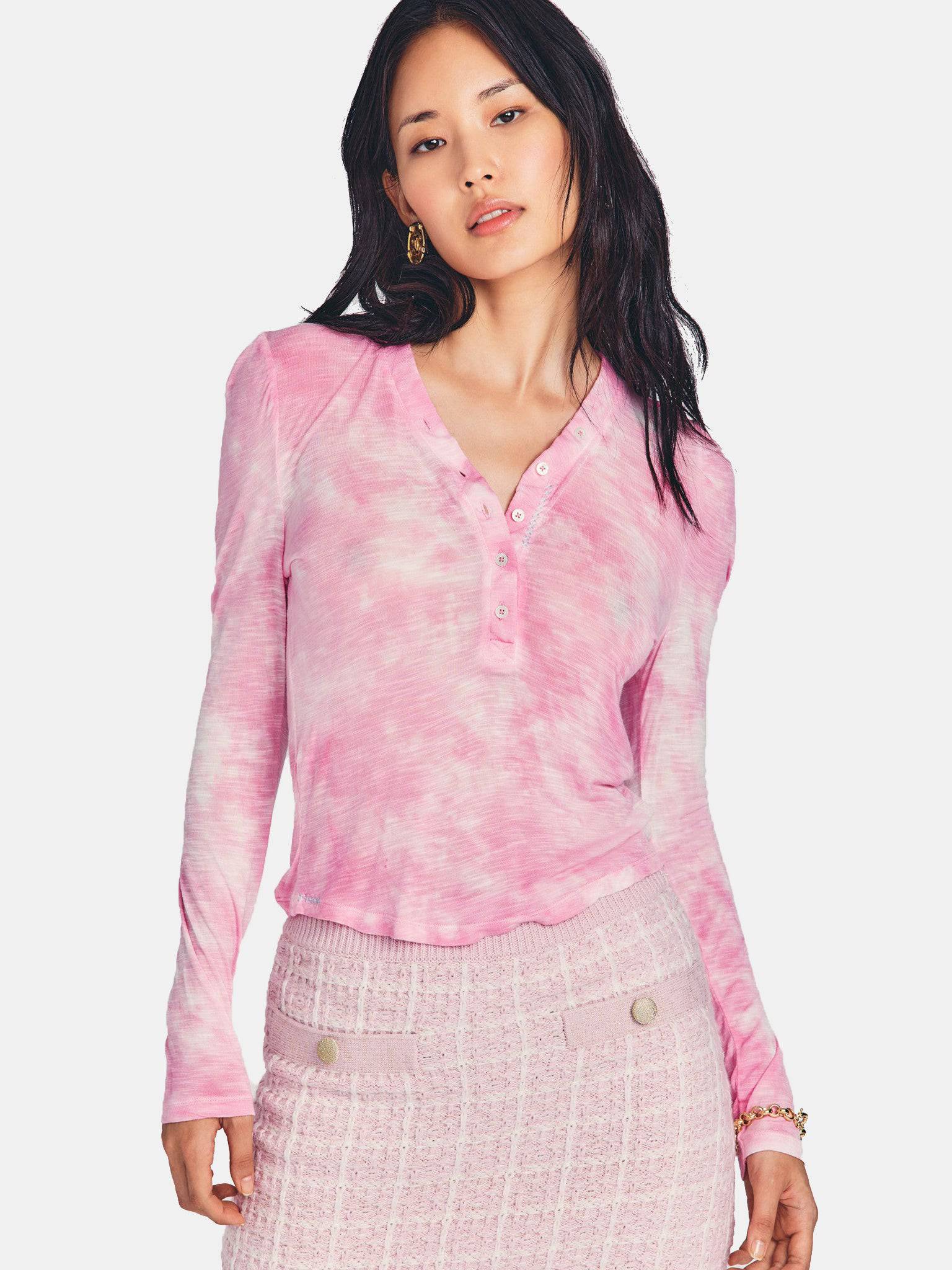 LoveShackFancy Women's Toddy Henley - Saint Bernard