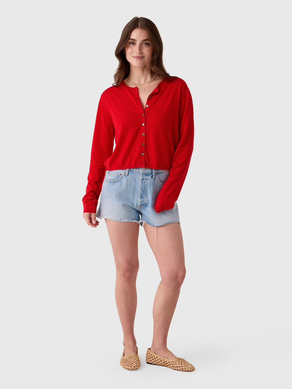 Leset Women's James Crew Cardigan - Saint Bernard