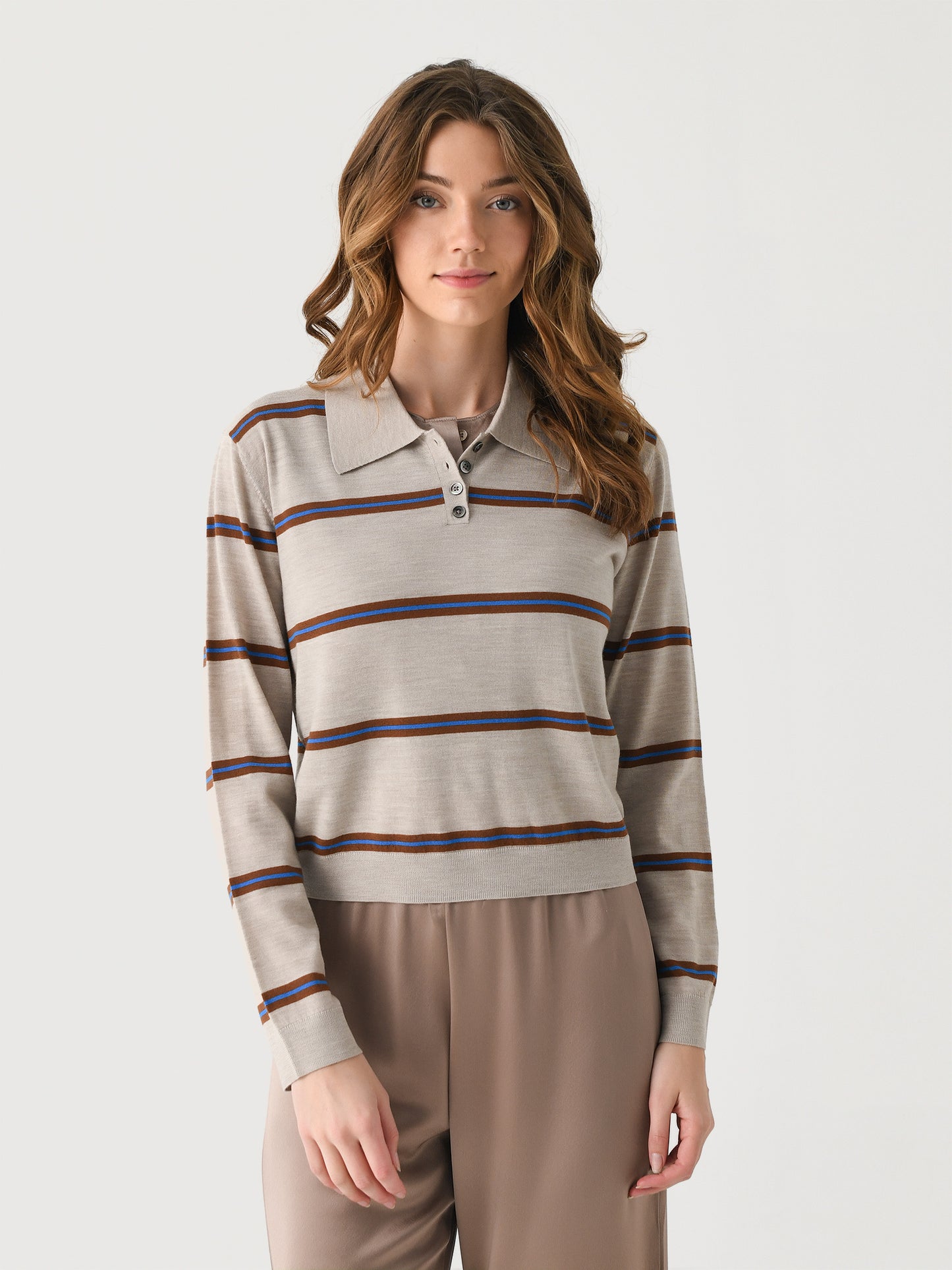 Leset Women's James Stripe Polo - Saint Bernard
