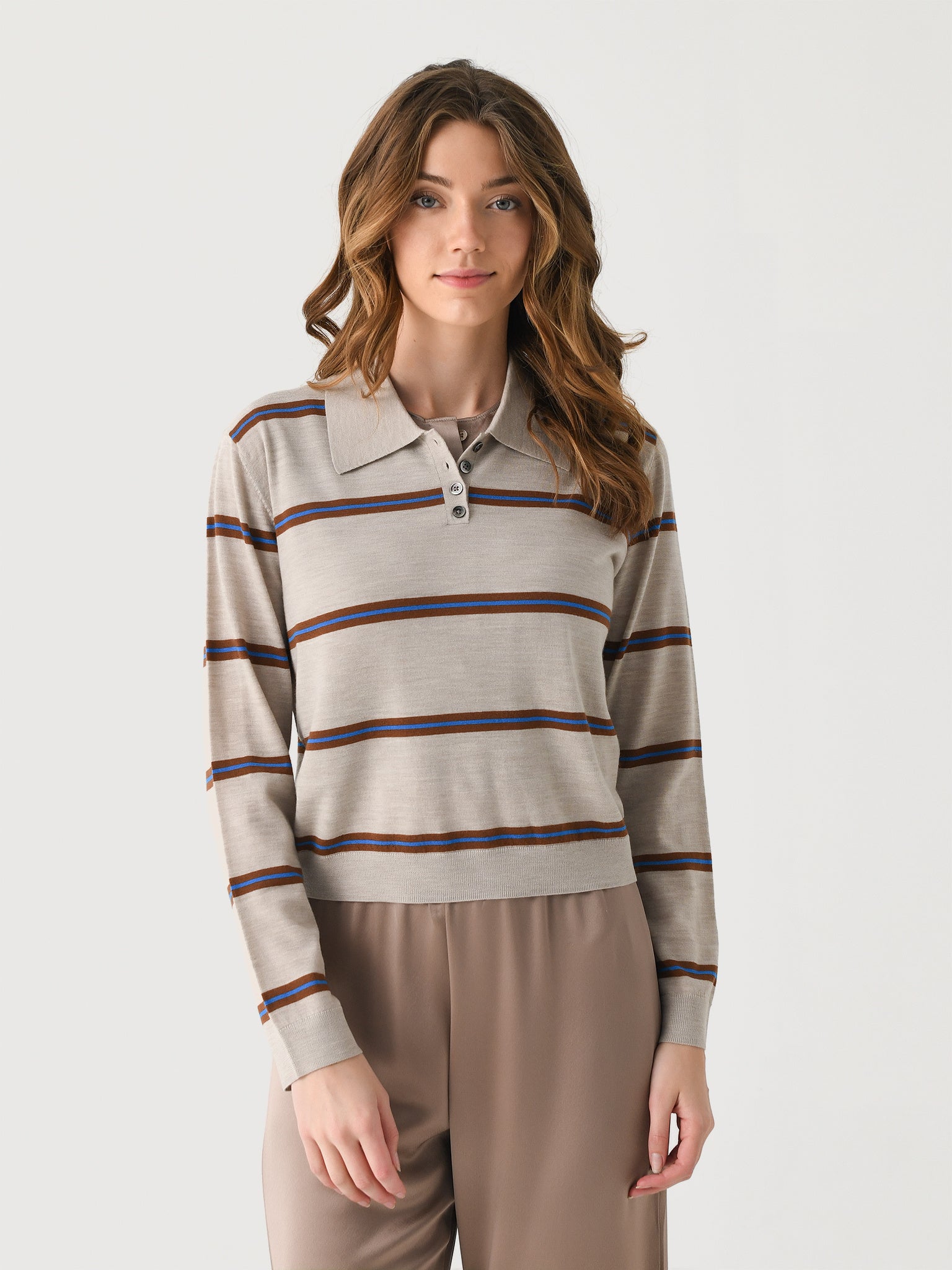 Leset Women's James Stripe Polo - Saint Bernard
