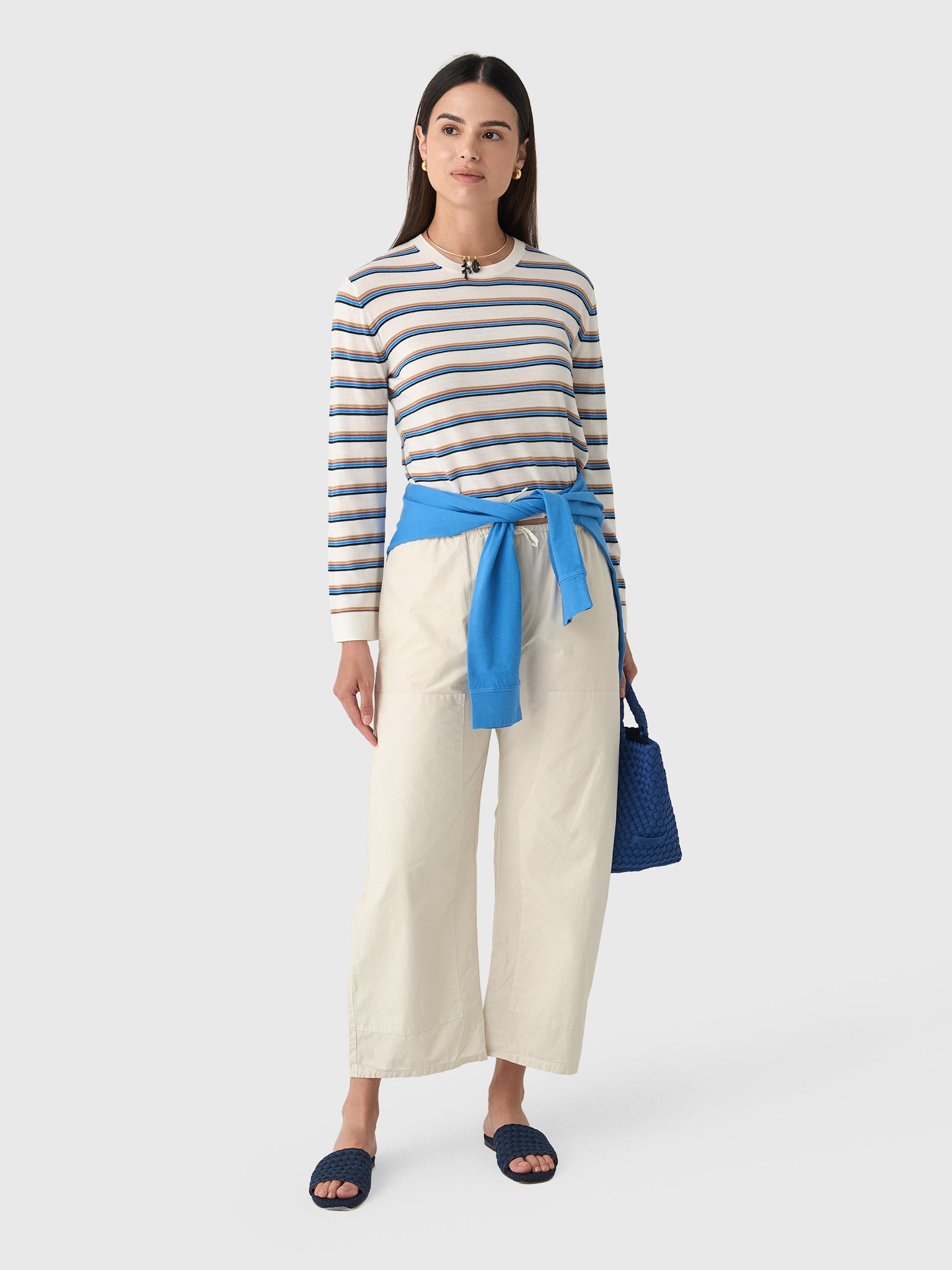Leset Women's James Stripe Classic Crew - Saint Bernard