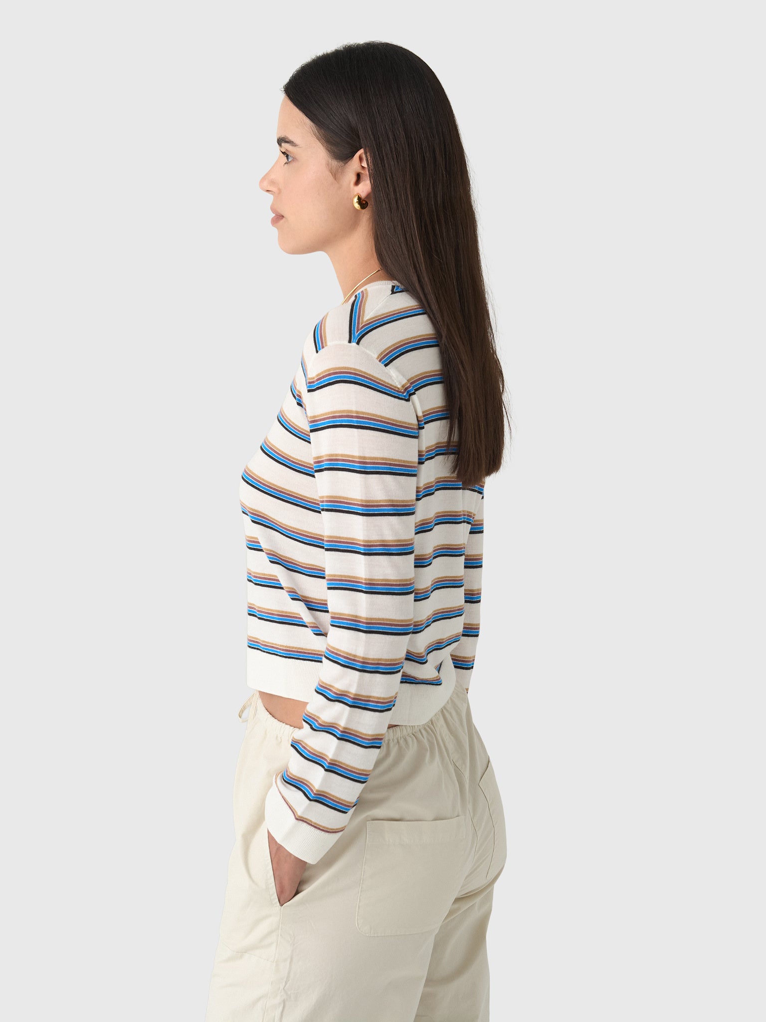 Leset Women's James Stripe Classic Crew - Saint Bernard