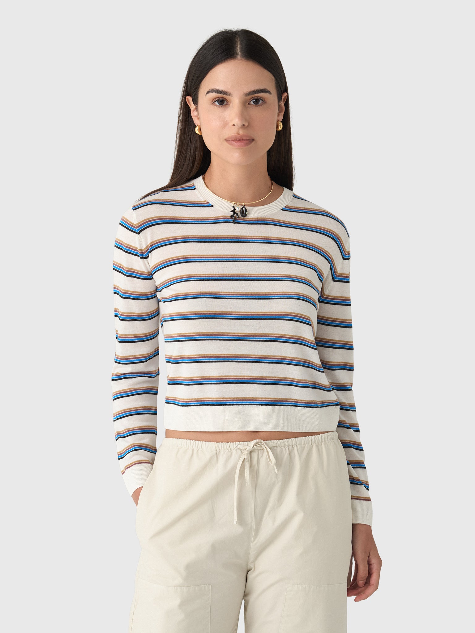 Leset Women's James Stripe Classic Crew - Saint Bernard