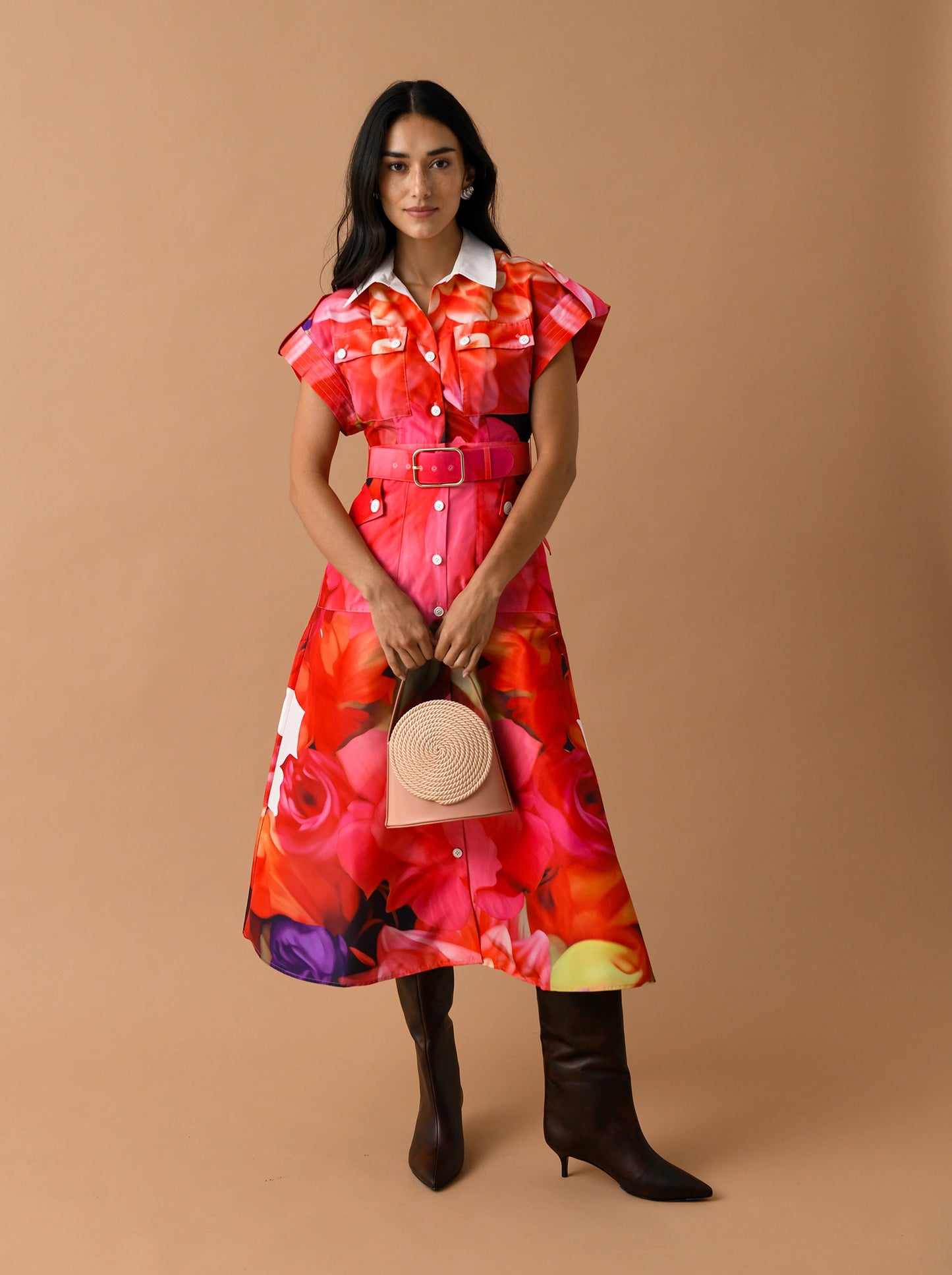 Leo Lin Women's Audrey Pocket Shirt Midi Dress - Saint Bernard