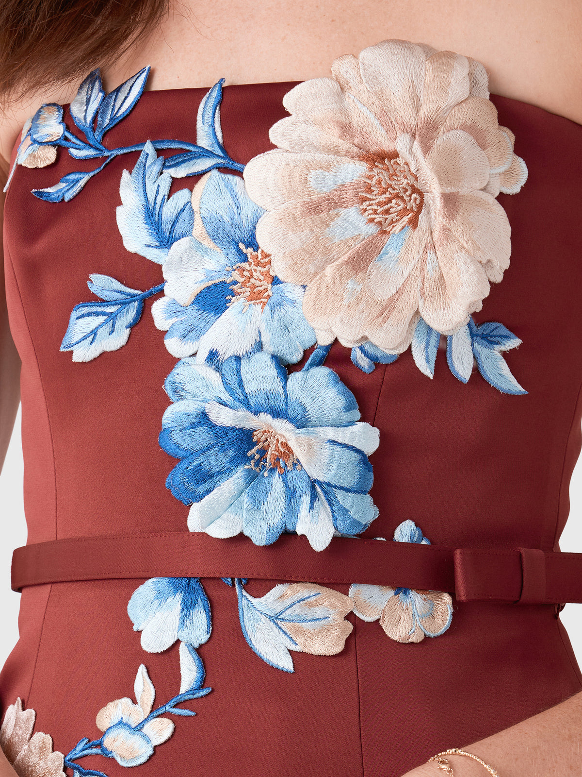 Leo Lin Women's Nadia Embroidered Bustier Top - Saint Bernard