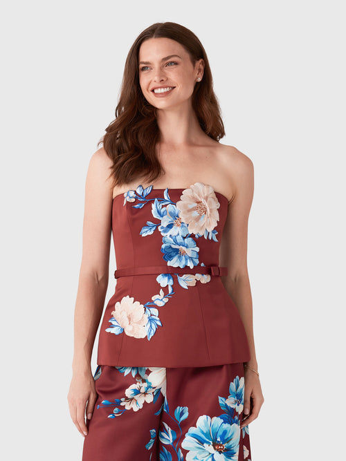 Leo Lin Women's Nadia Embroidered Bustier Top - Saint Bernard
