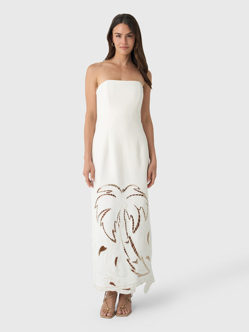 Leo Lin Women's Rayna Palm Bustier Maxi Dress