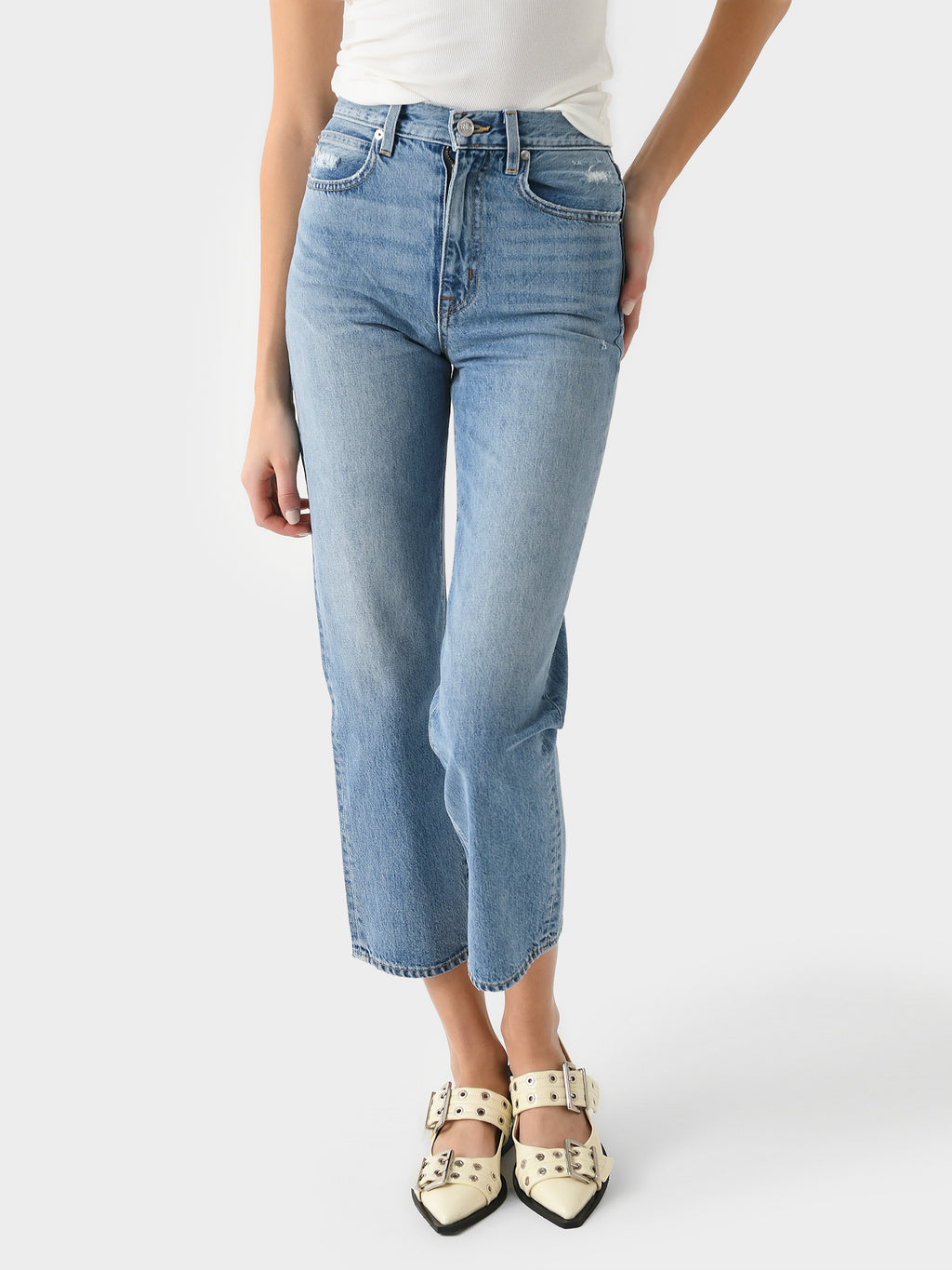 SLVRLAKE Women's London Ankle Jean - Saint Bernard