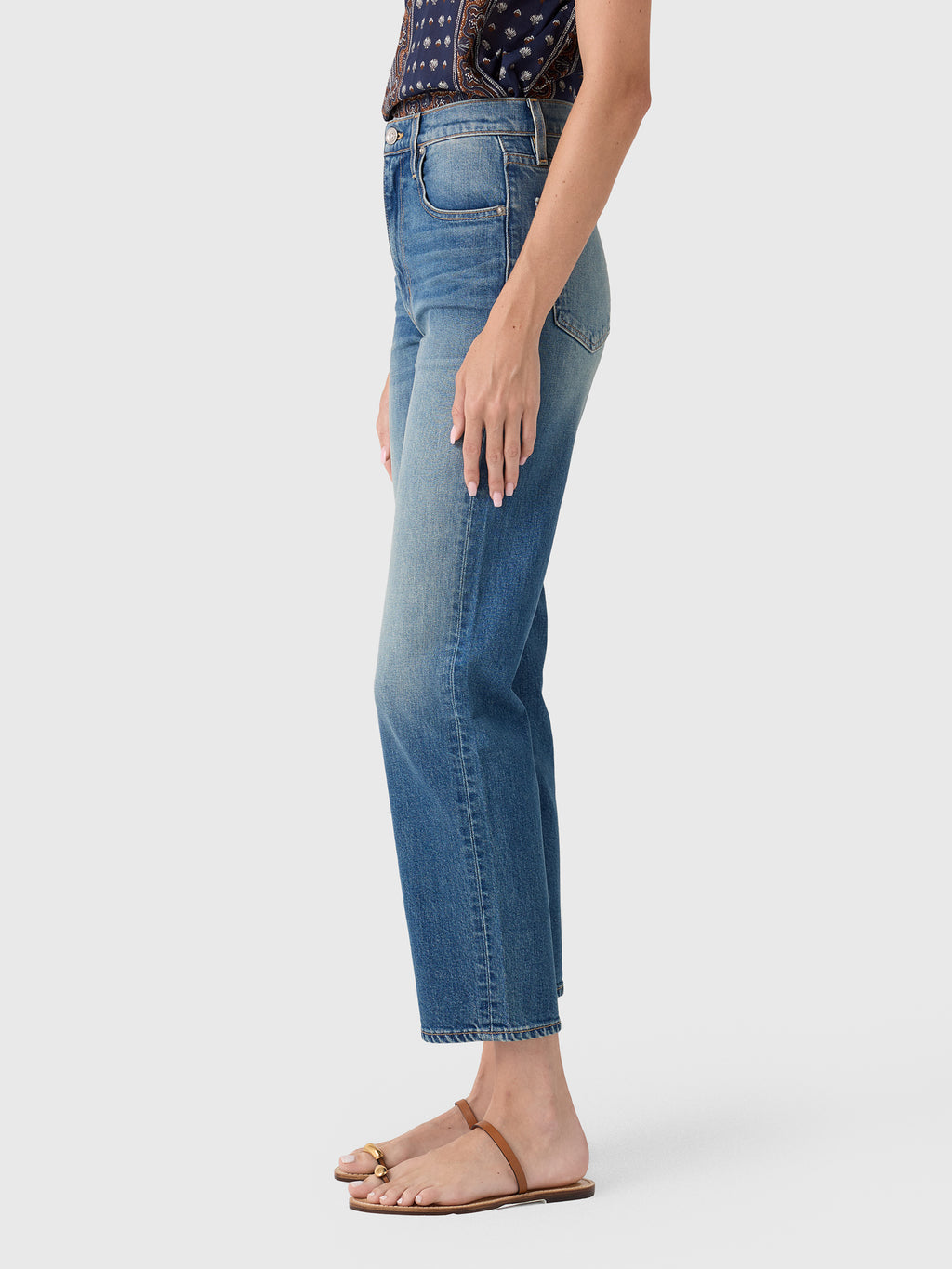 SLVRLAKE Women's London Ankle Jean - Saint Bernard