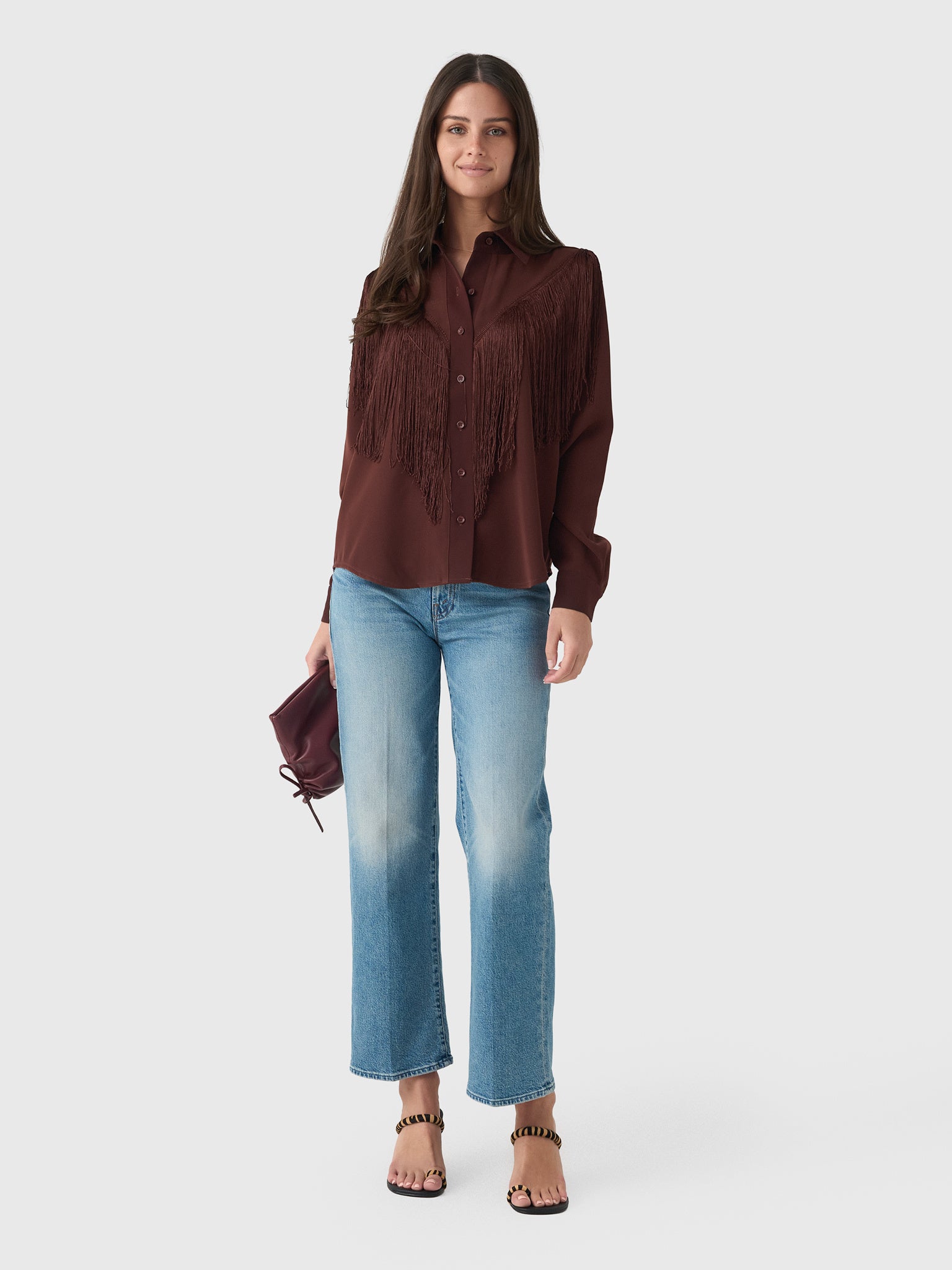 Masons Daughter Women's Loretta Western Fringe Top - Saint Bernard