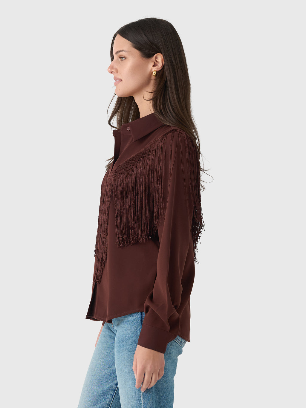 Masons Daughter Women's Loretta Western Fringe Top - Saint Bernard