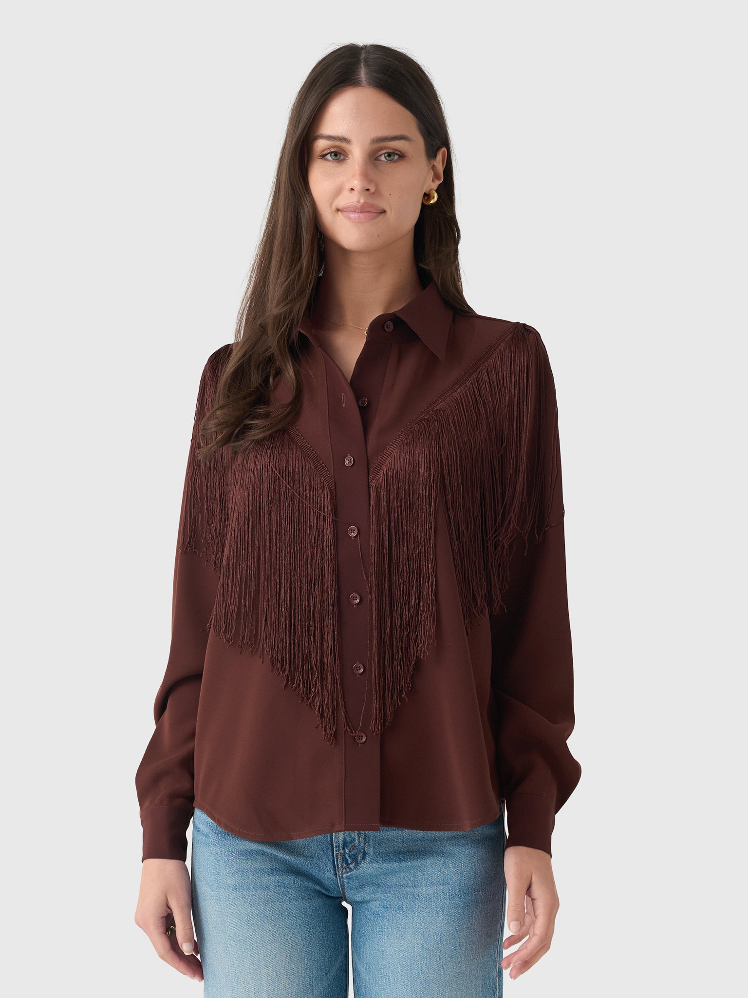 Masons Daughter Women's Loretta Western Fringe Top - Saint Bernard