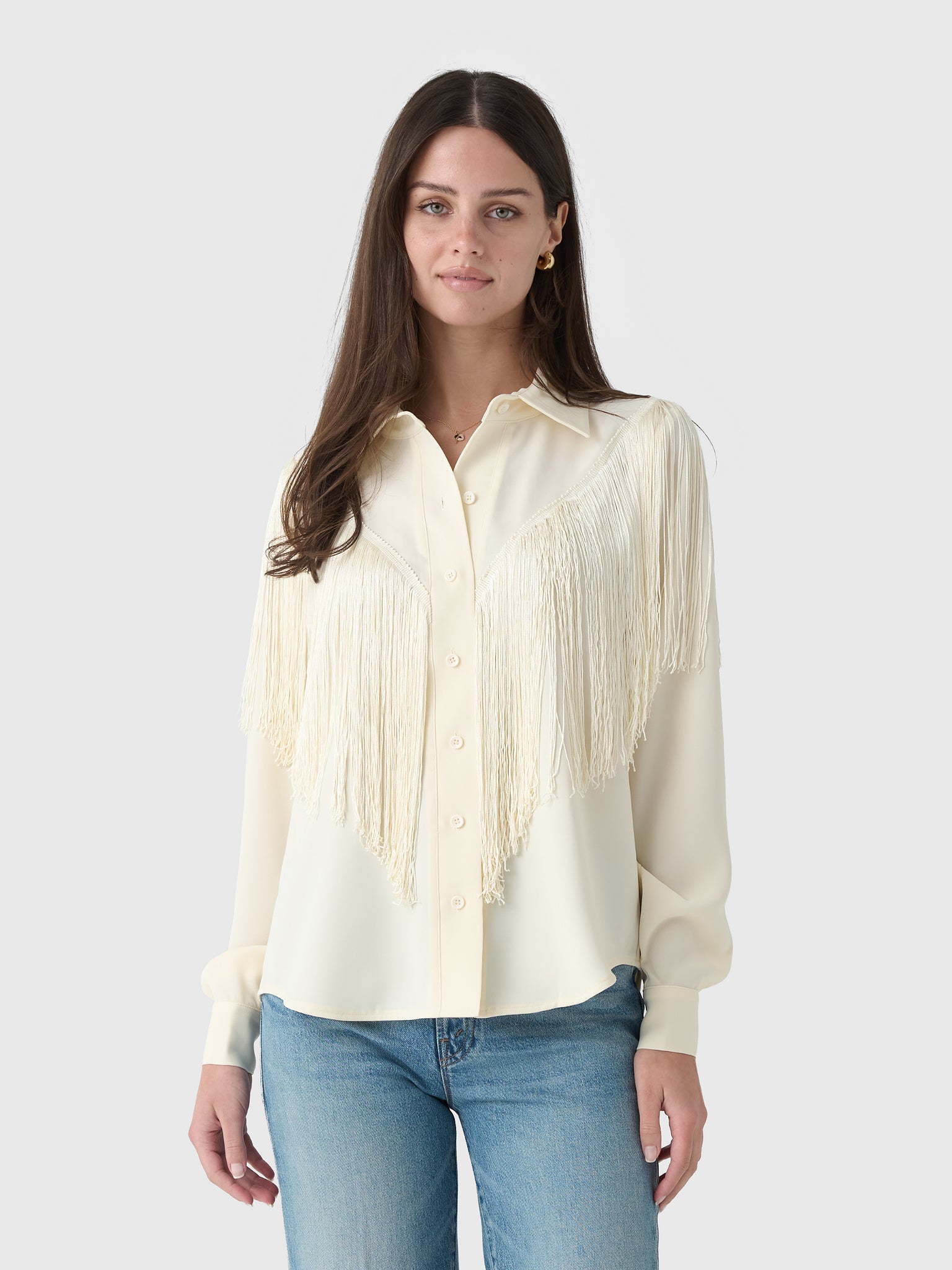 Masons Daughter Women's Loretta Western Fringe Top - Saint Bernard
