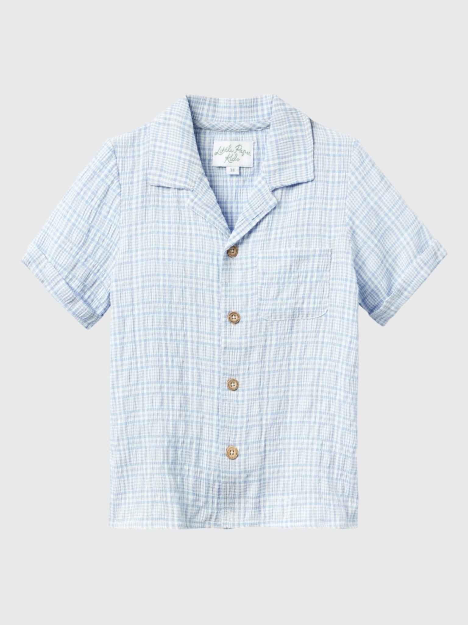 Little Paper Kids Boys' Graham Button-Down Shirt - Saint Bernard