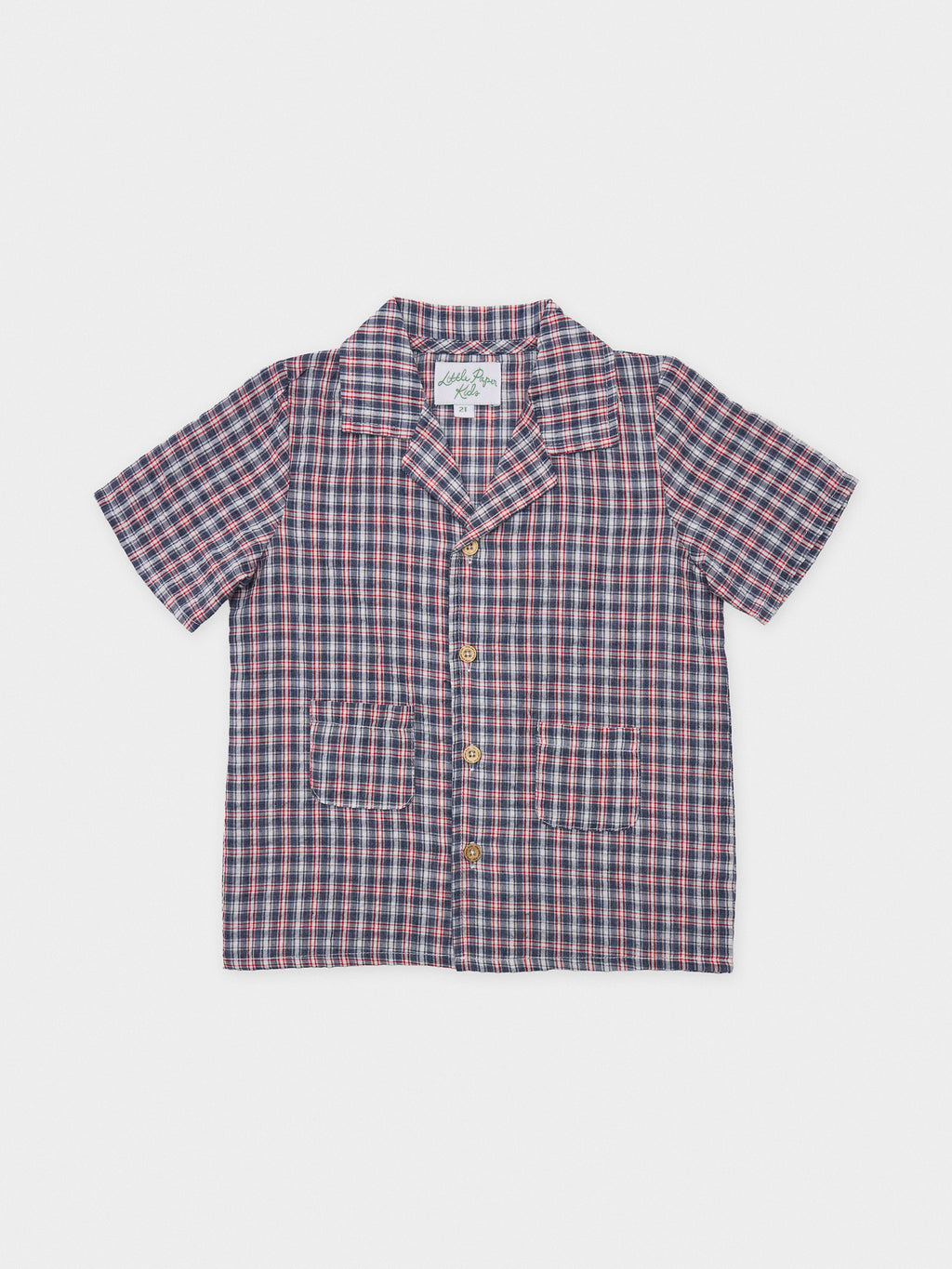 Little Paper Kids Boys' Rhodes Button Down Shirt - Saint Bernard