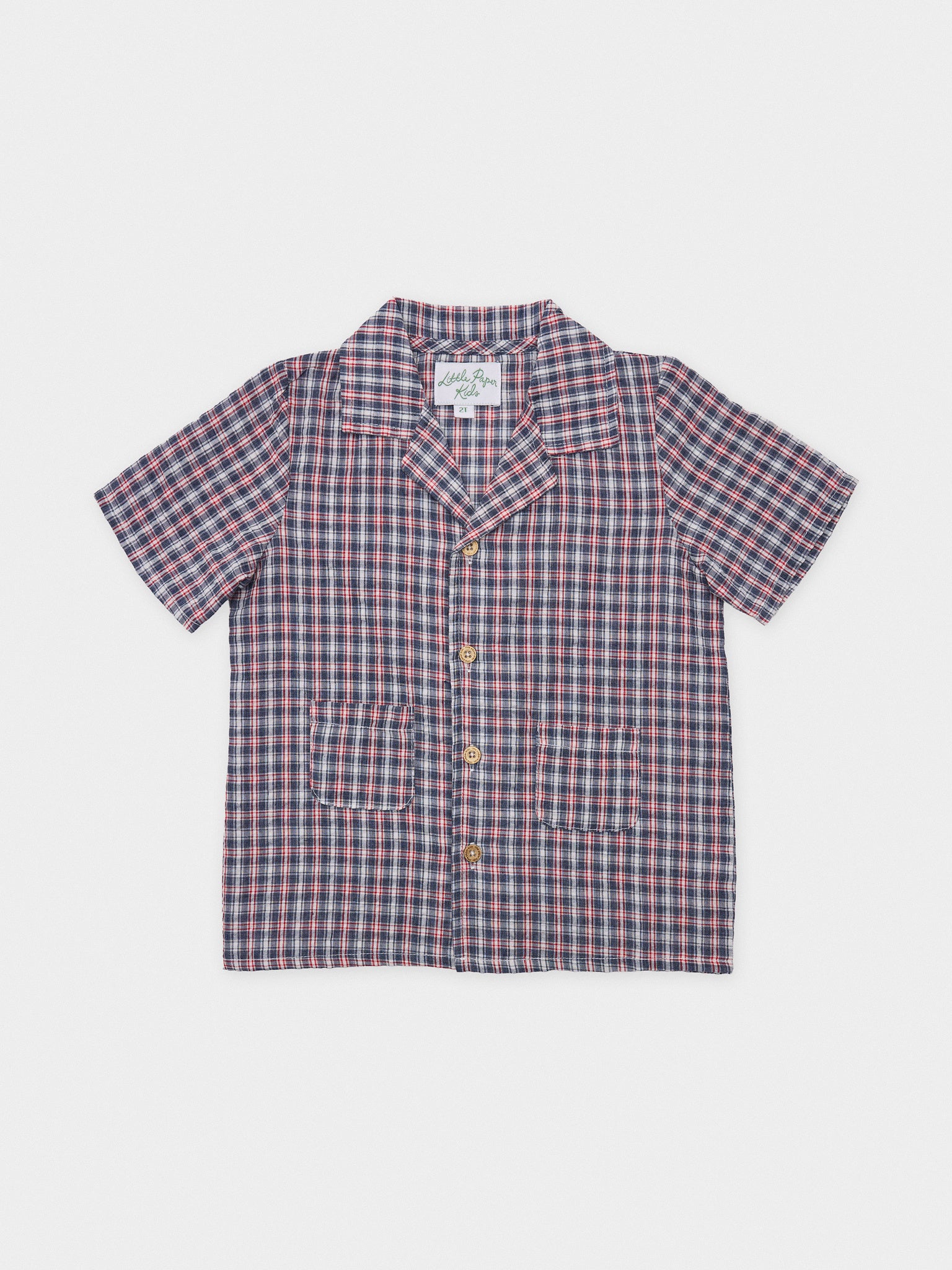 Little Paper Kids Boys' Rhodes Button Down Shirt - Saint Bernard