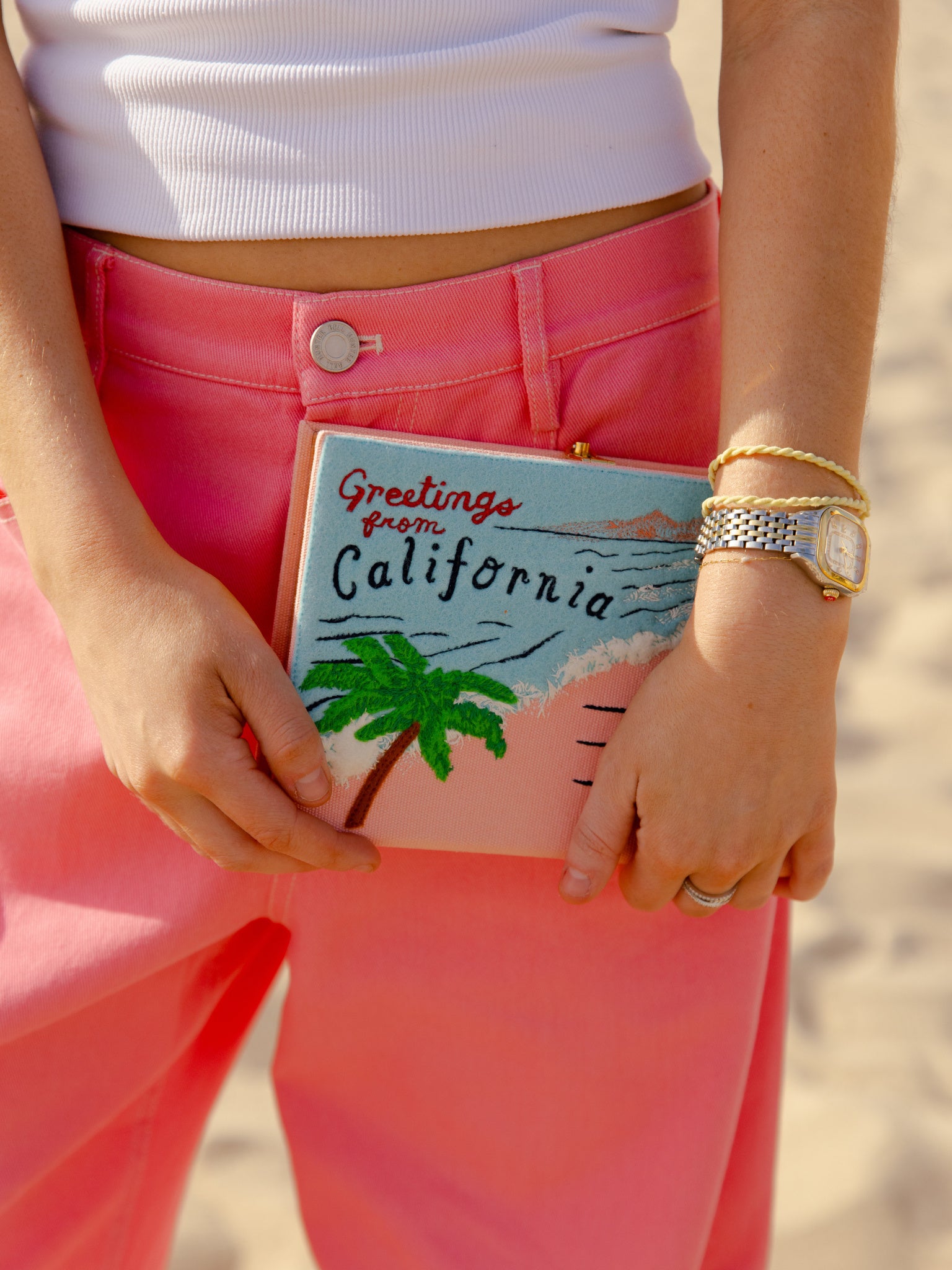 Olympia Le-Tan Greetings From California Book Clutch - Saint Bernard