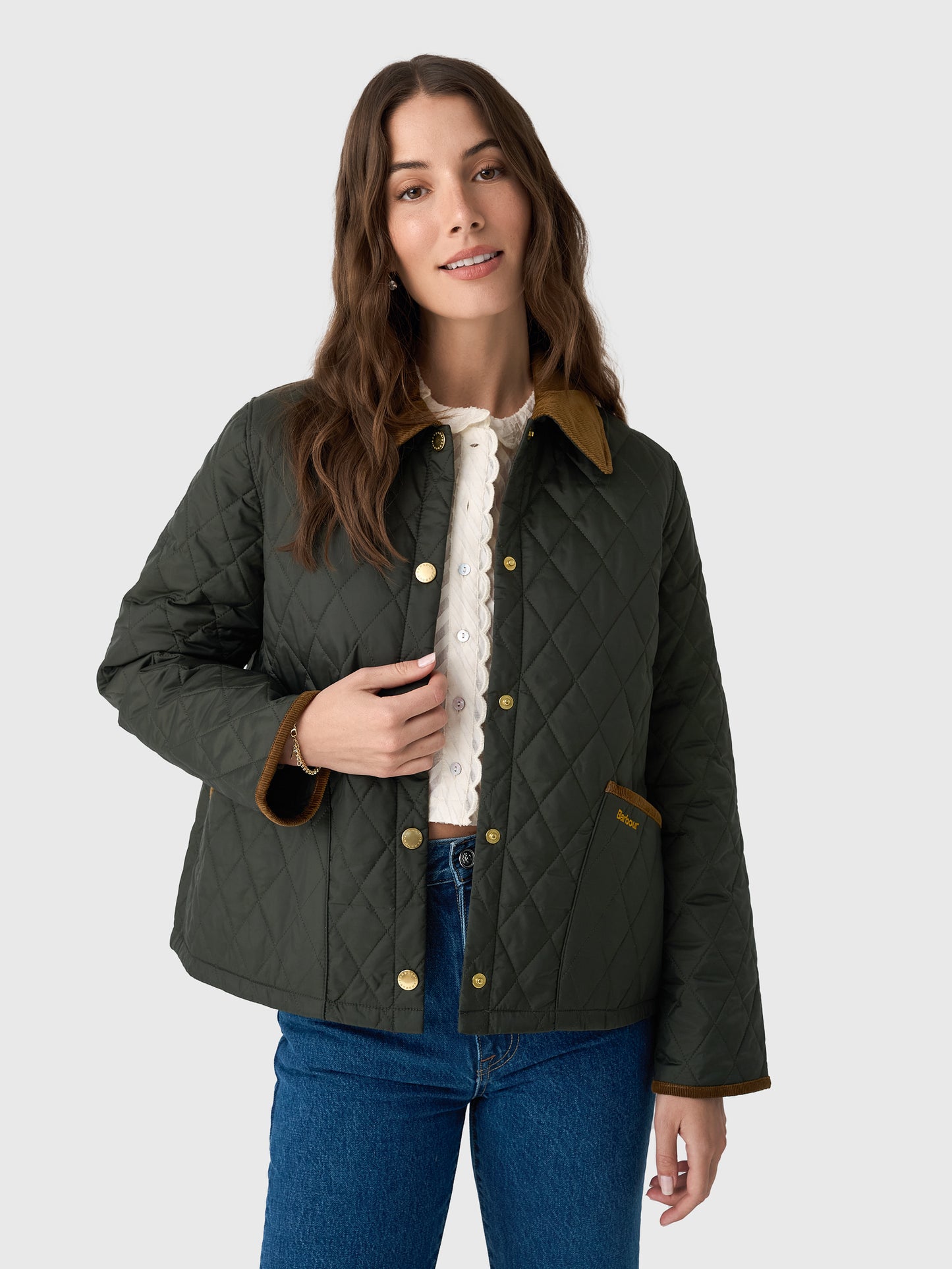 Barbour Women's Icons Cropped Liddesdale Quilted Jacket - Saint Bernard