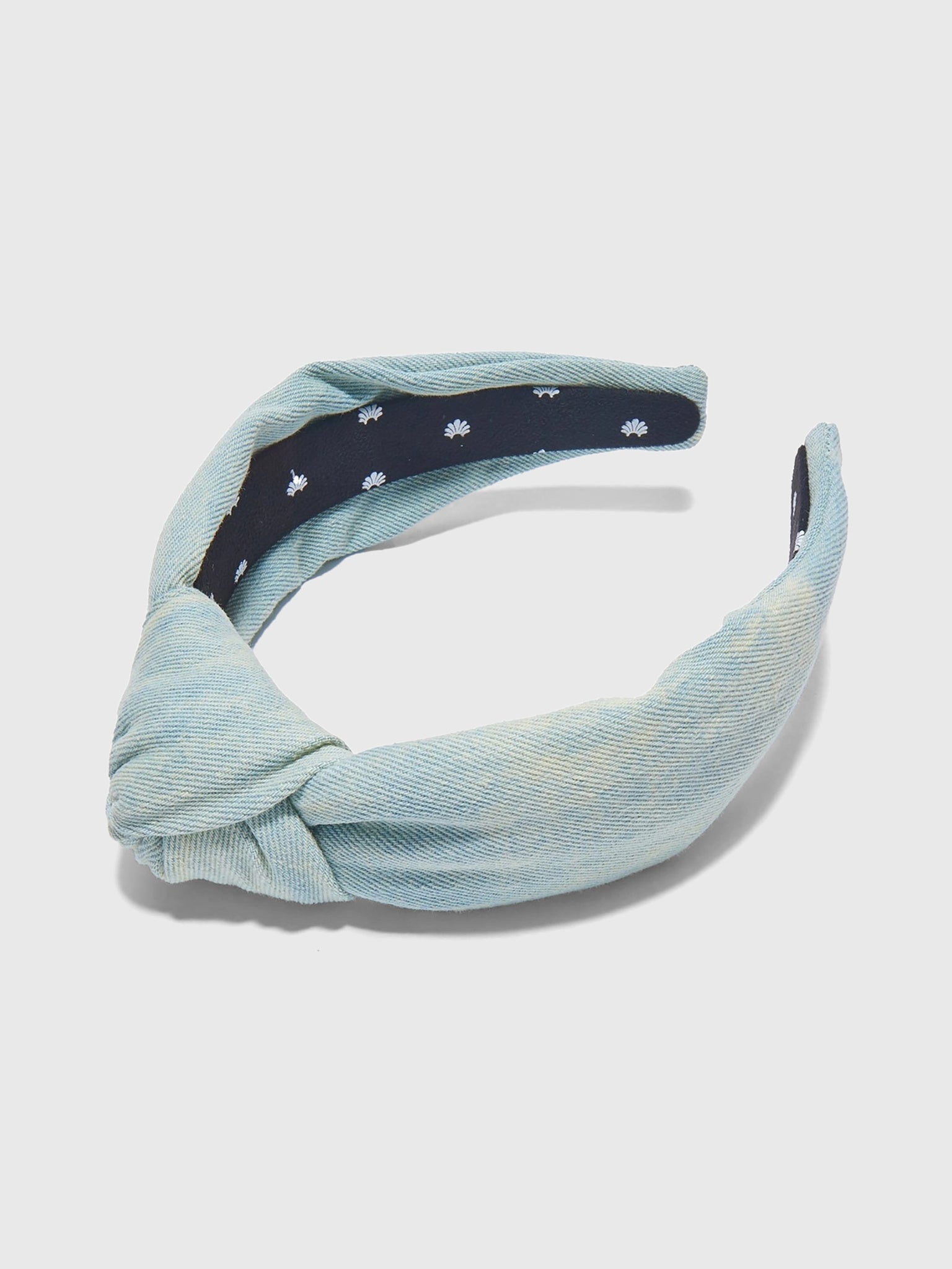 Lele Sadoughi Denim Knotted Headband - Saint Bernard