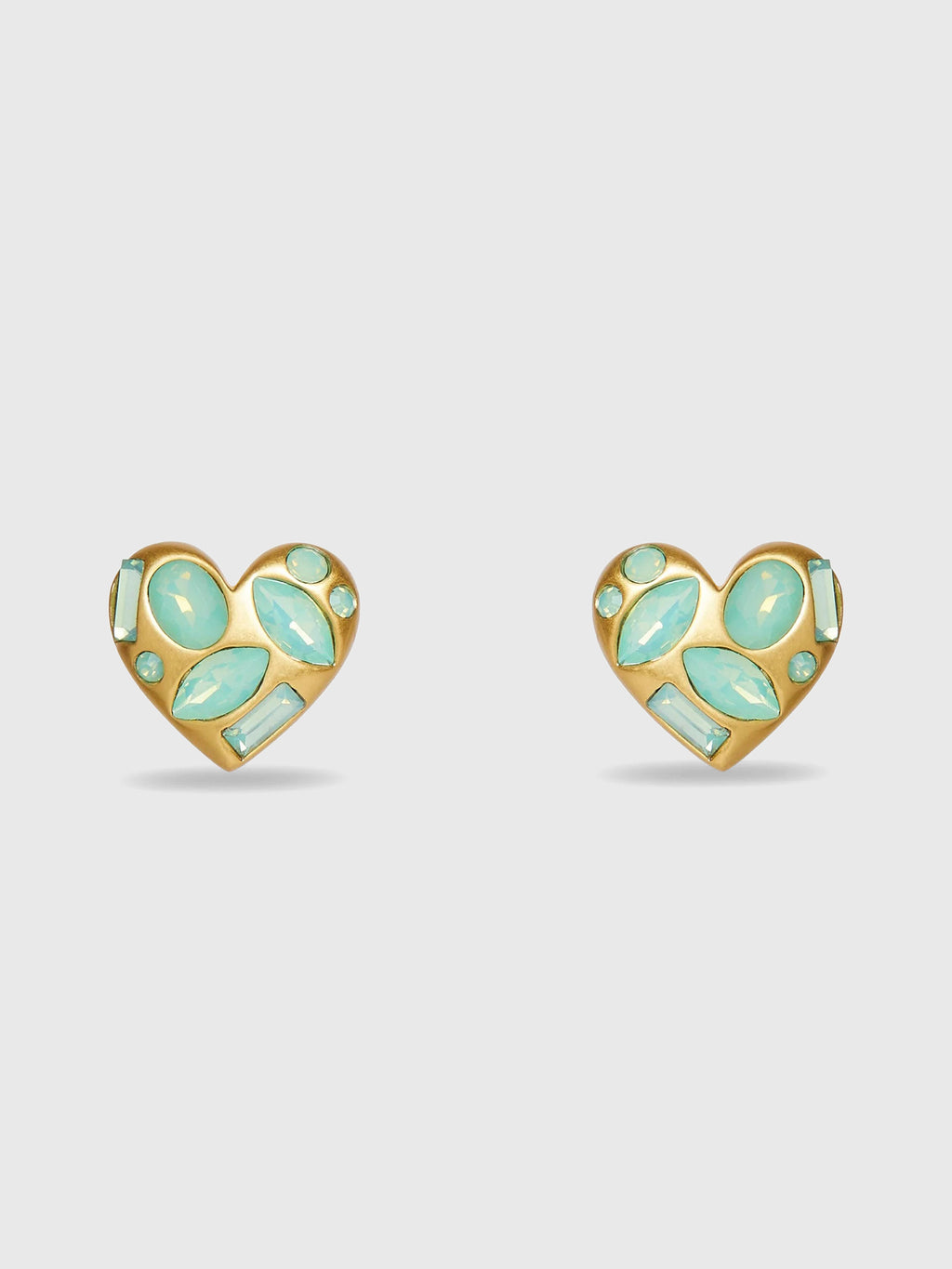 Lele Sadoughi Crystal Molten Heart Button Earrings - Saint Bernard