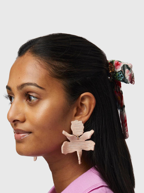 Lele Sadoughi Raffia Paper Lily Earrings
