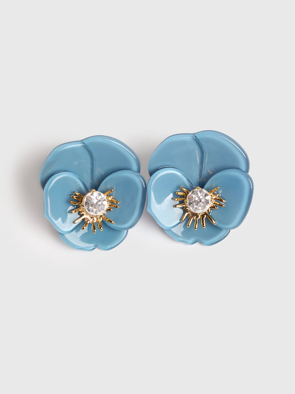 Lele Sadoughi Pansy Button Earrings - Saint Bernard