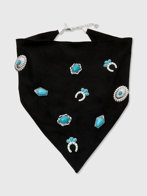 Lele Sadoughi Bonnie Concho Scarf Necklace - Saint Bernard