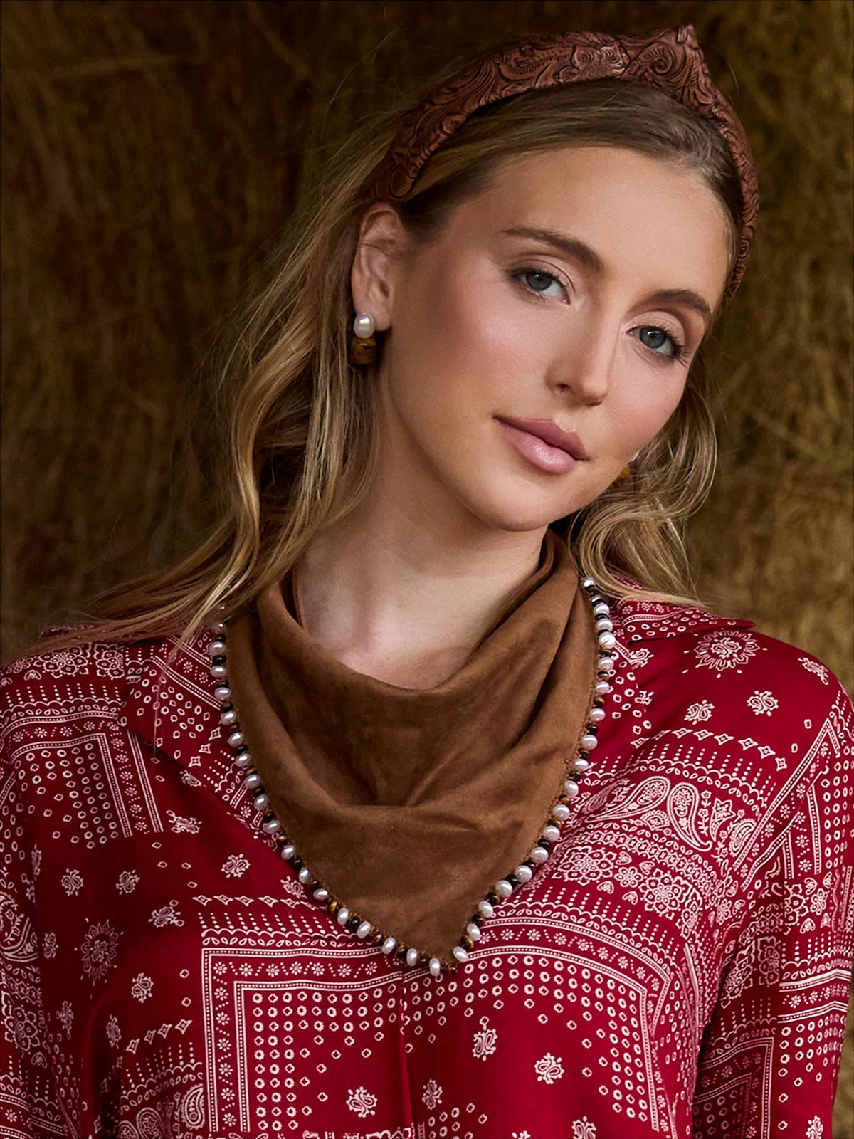 Lele Sadoughi Bonnie Beaded Scarf Necklace - Saint Bernard