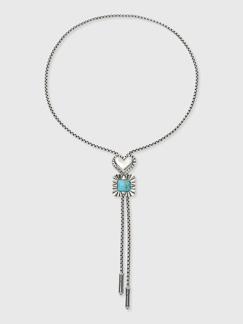 Lele Sadoughi Ruffle Heart Bolo Necklace - Saint Bernard