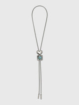 Lele Sadoughi Ruffle Heart Bolo Necklace - Saint Bernard