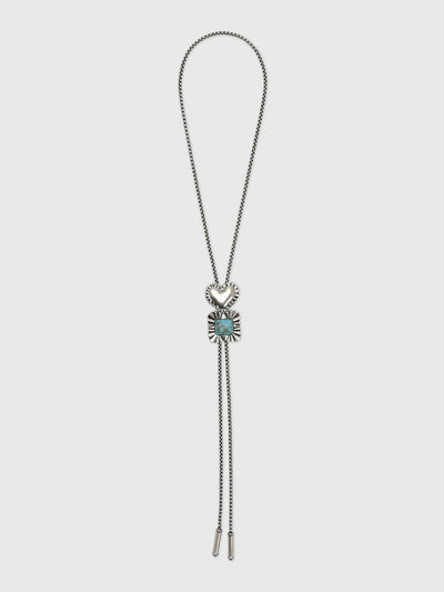 Lele Sadoughi Ruffle Heart Bolo Necklace - Saint Bernard