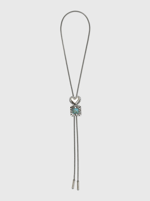 Lele Sadoughi Ruffle Heart Bolo Necklace - Saint Bernard