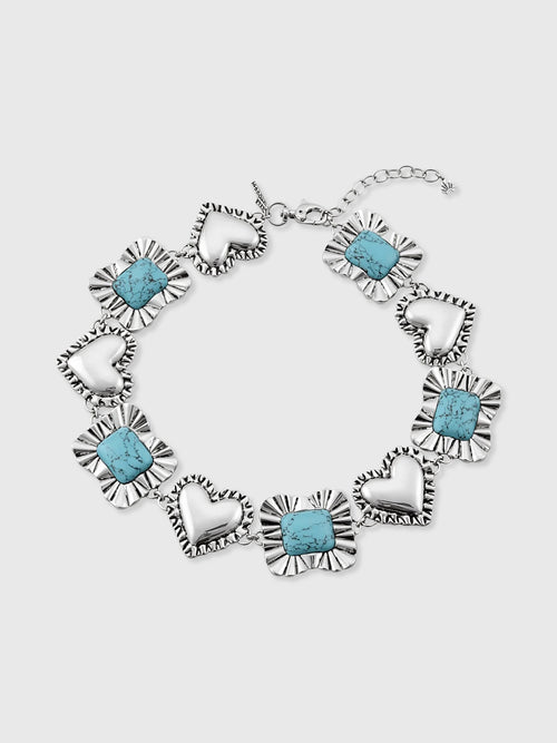 Lele Sadoughi Ruffle Heart Concho Necklace - Saint Bernard