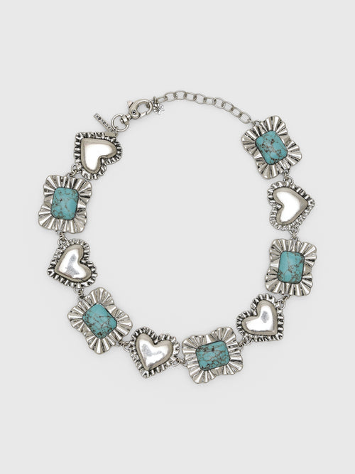 Lele Sadoughi Ruffle Heart Concho Necklace - Saint Bernard