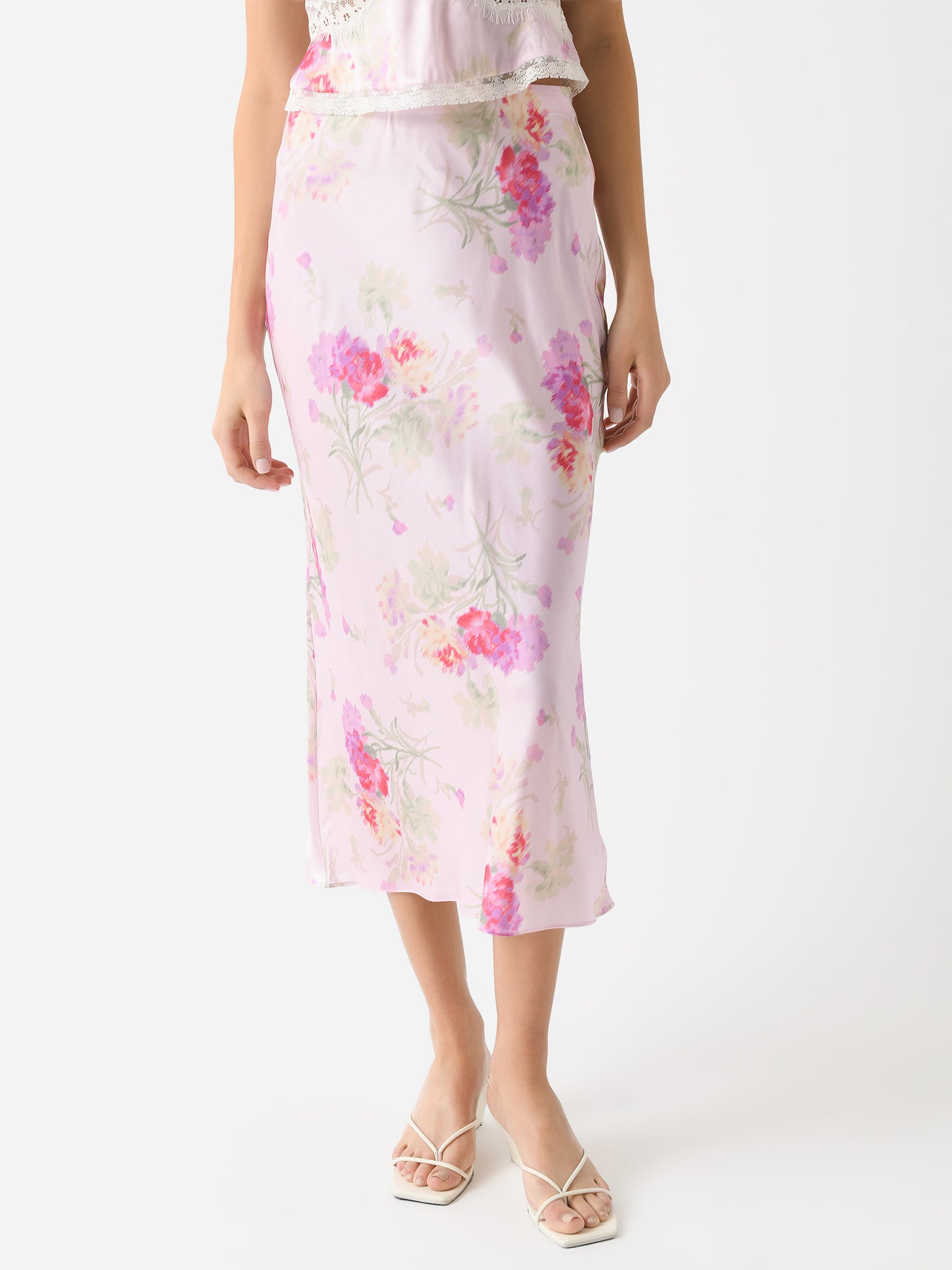 LoveShackFancy Women's Castle Floral Midi Skirt - Saint Bernard