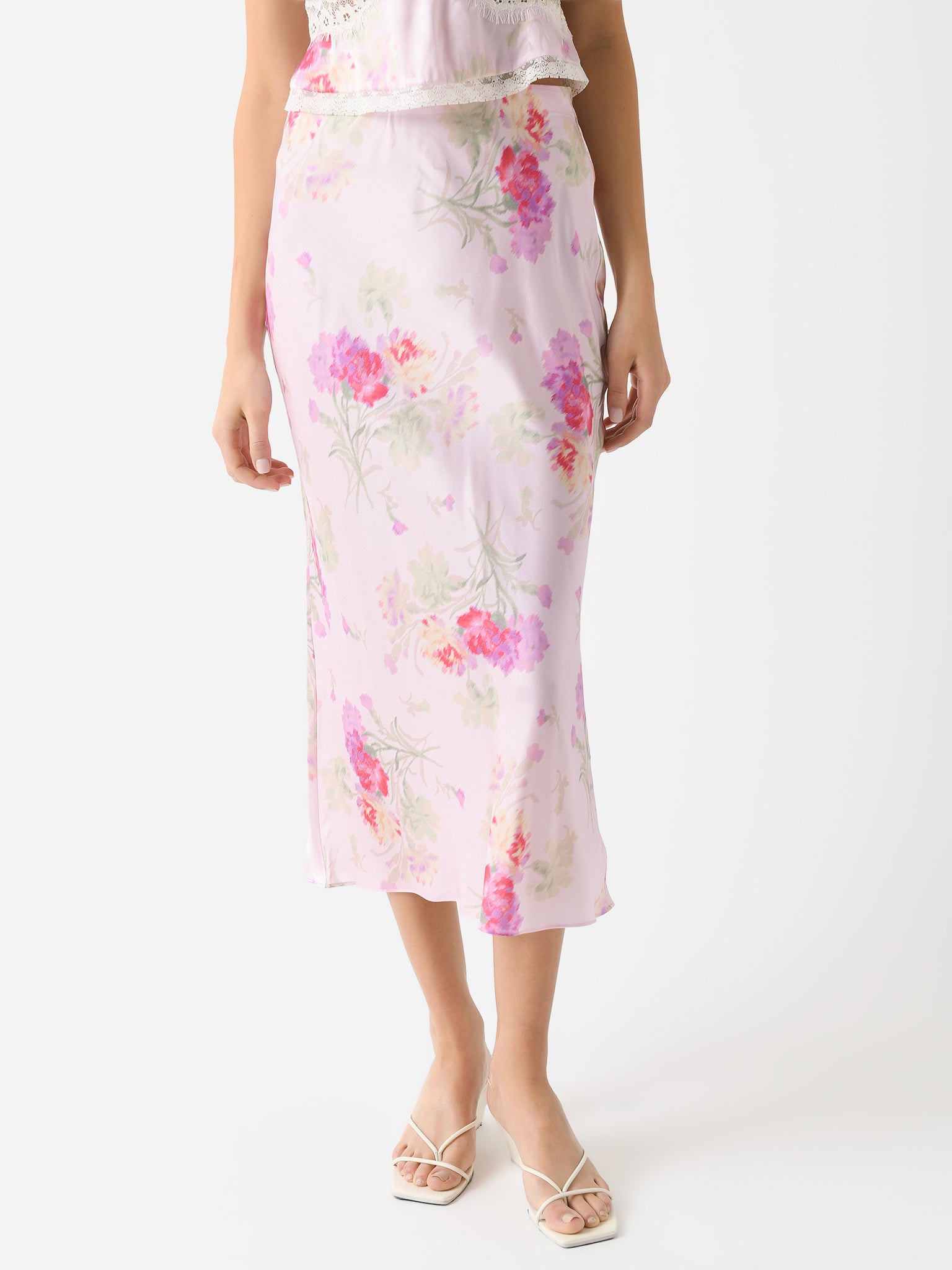 LoveShackFancy Women's Castle Floral Midi Skirt - Saint Bernard