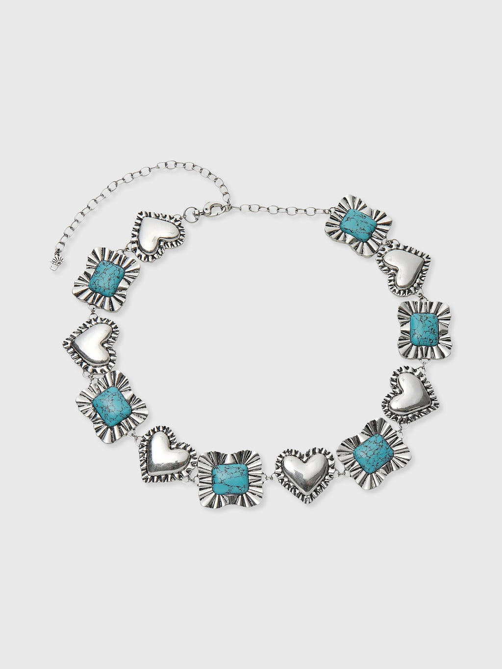 Lele Sadoughi Women's Ruffle Heart Stone Concho Belt - Saint Bernard