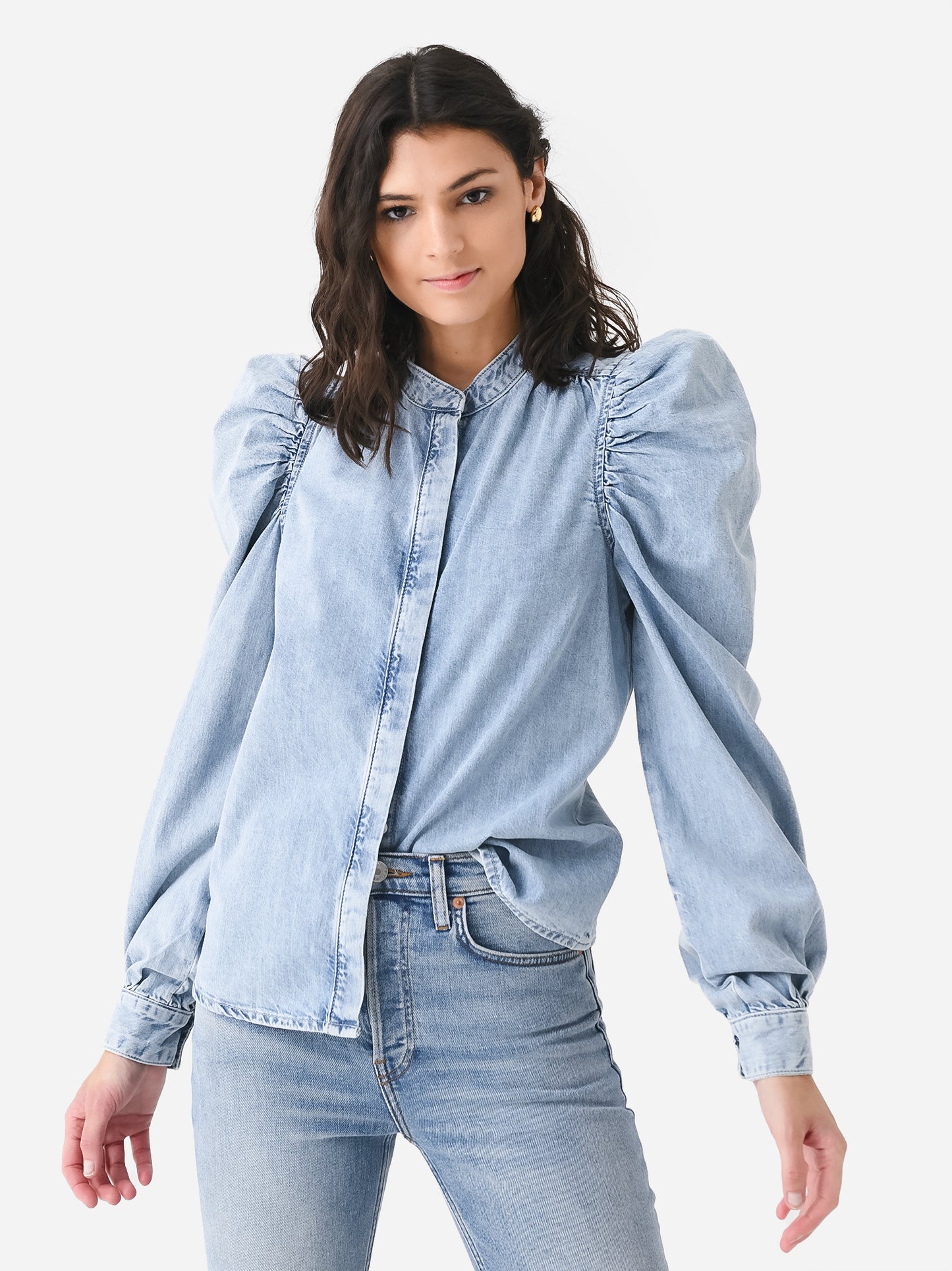 Frame Women's The Long Sleeve Gillian Top - Saint Bernard