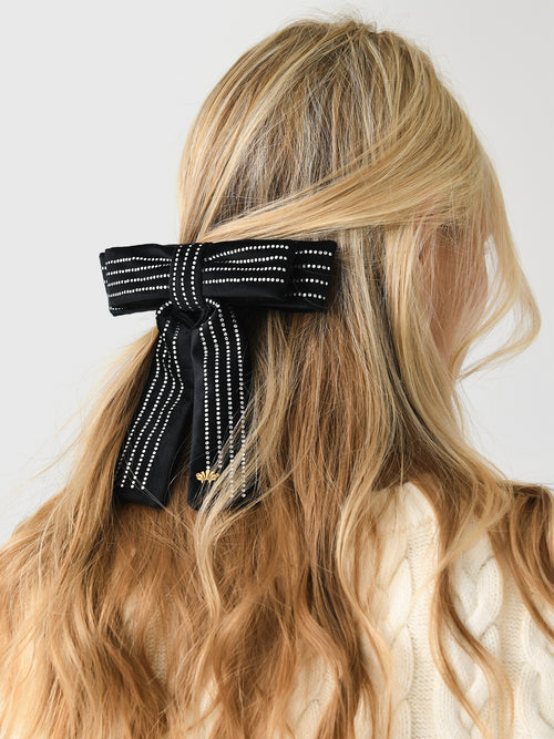Lele Sadoughi Crystal Pinstripe Antoinette Bow Barrette