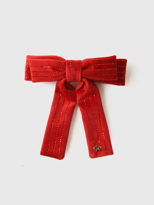 Lele Sadoughi Crystal Pinstripe Antoinette Bow Barrette