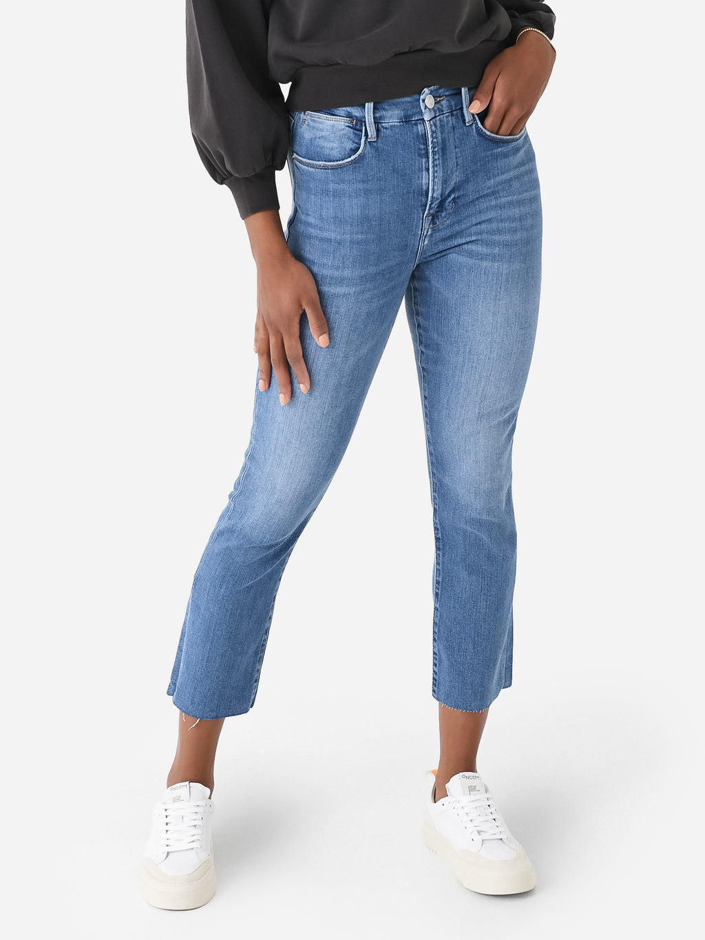 Frame Women's Le Super High Straight Crop Raw After Jean - Saint Bernard