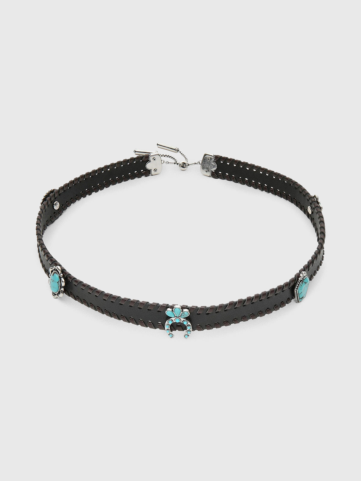 Lele Sadoughi Leather Stones Stud Hat Band - Saint Bernard