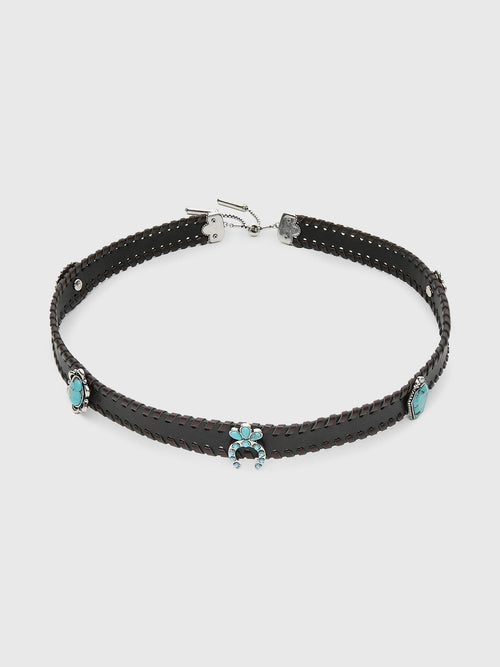 Lele Sadoughi Leather Stones Stud Hat Band - Saint Bernard