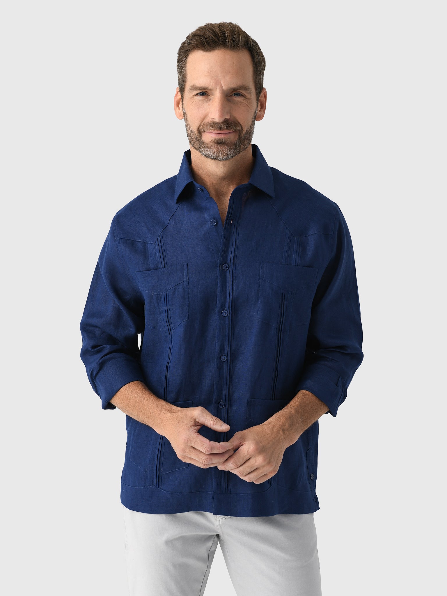 SUNSEA BEWERY SHIRT 2 サイズ3 Centuria Men's Long Sleeve Linen Guayabera Shirt – Saint Bernard