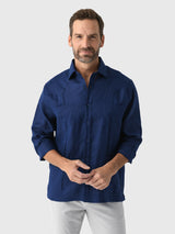 Centuria Men's Long Sleeve Linen Guayabera Shirt - Saint Bernard