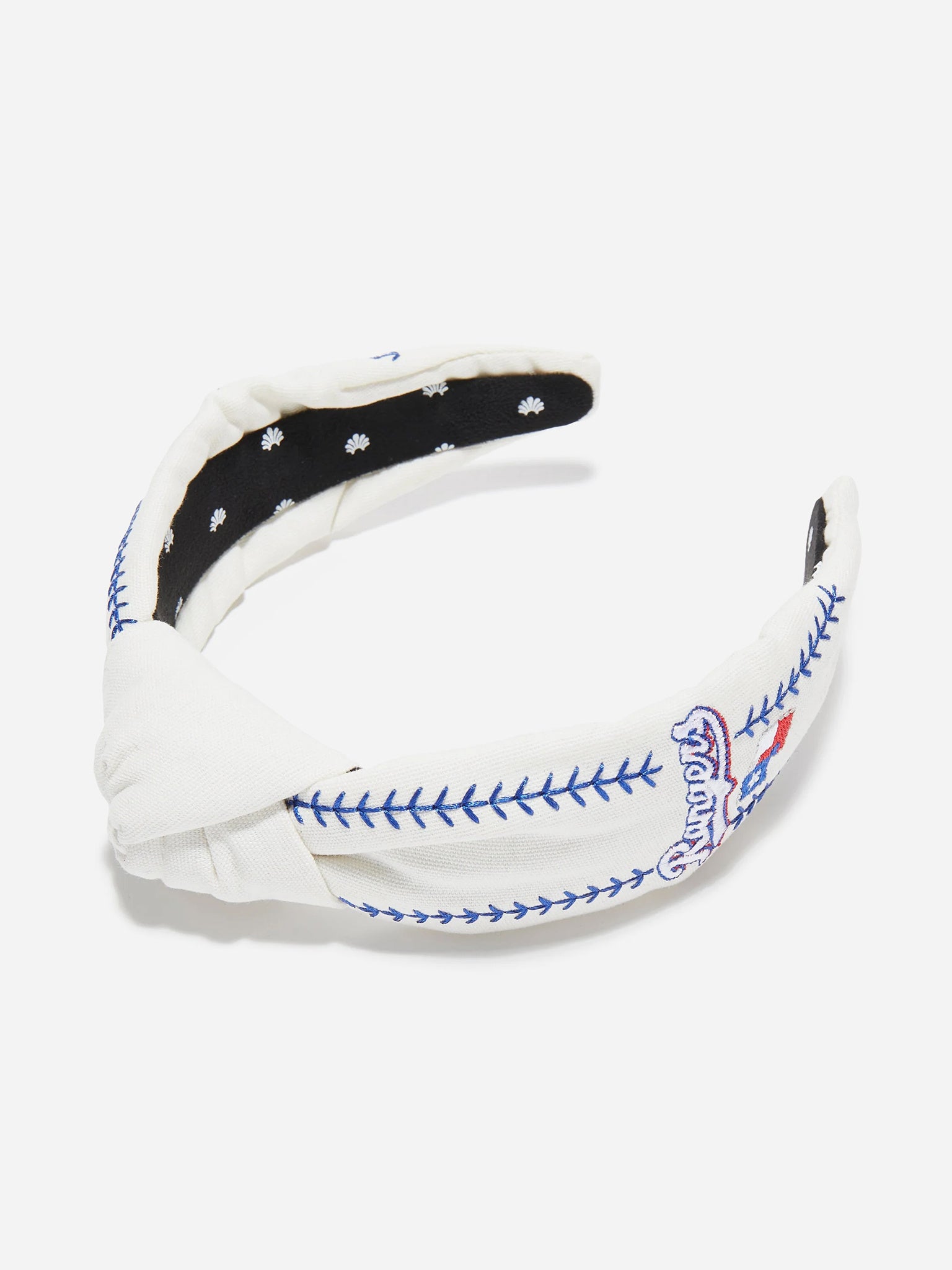 Lele Sadoughi Women's Texas Rangers Embroidered Knotted Headband - Saint Bernard