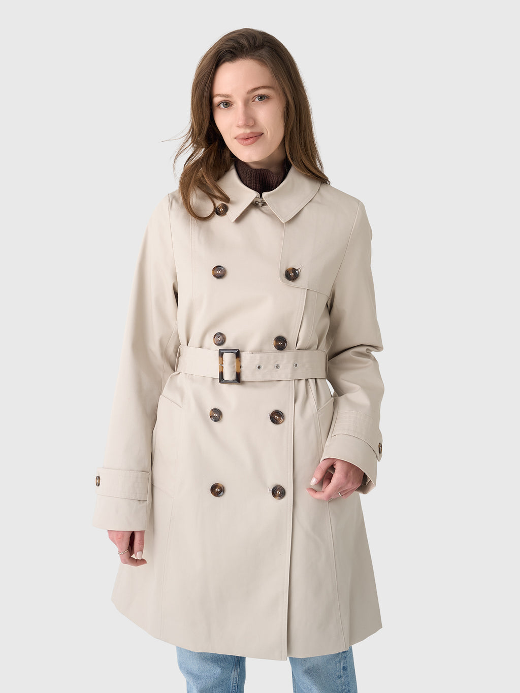 Barbour Women's Short Greta Showerproof Trench Coat - Saint Bernard